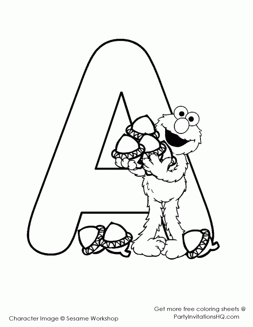 Sesame Street Alphabet - Coloring Pages for Kids and for Adults