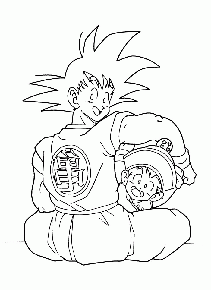 Dragon Vall Goku and Gohan Coloring Pages - Dragon Ball Cartoon 