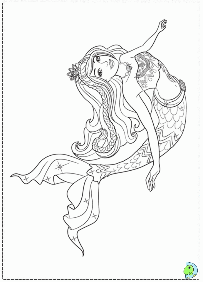 mermaid barbie coloring pages to print for kids | Coloring Pages