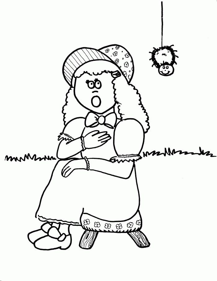 Displaying 17 Images For Little Miss Muffet Coloring Page
