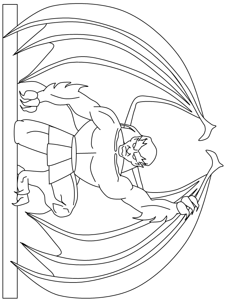 Monster Gargoyle2 Fantasy Coloring Pages & Coloring Book