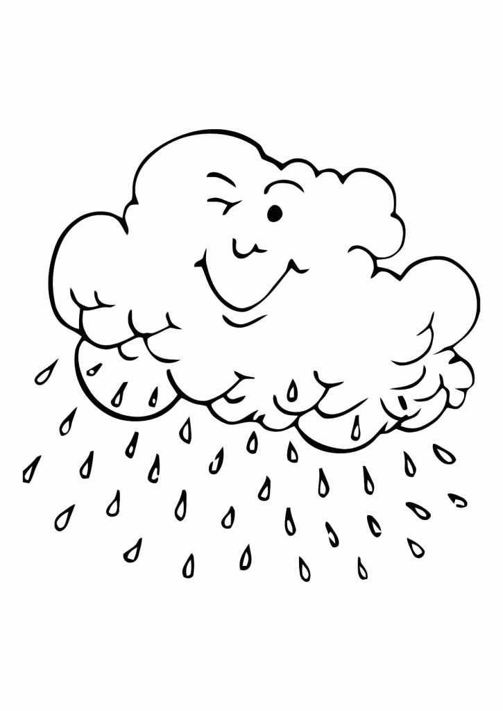 cloud of rain Colouring Pages