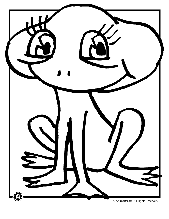 Cute Cartoon Frog Coloring Pages