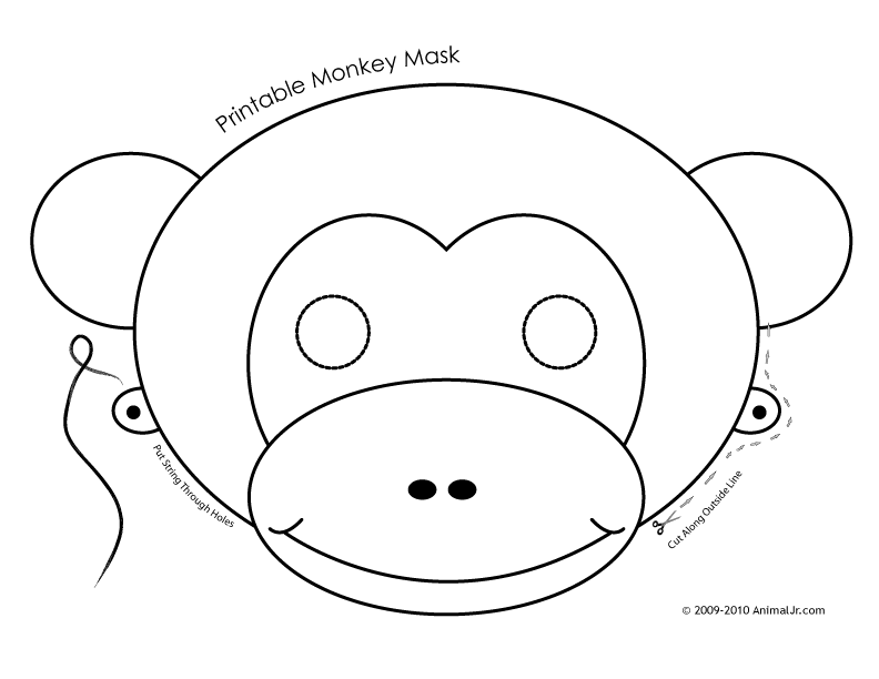 Printable Monkey Template Coloring Home