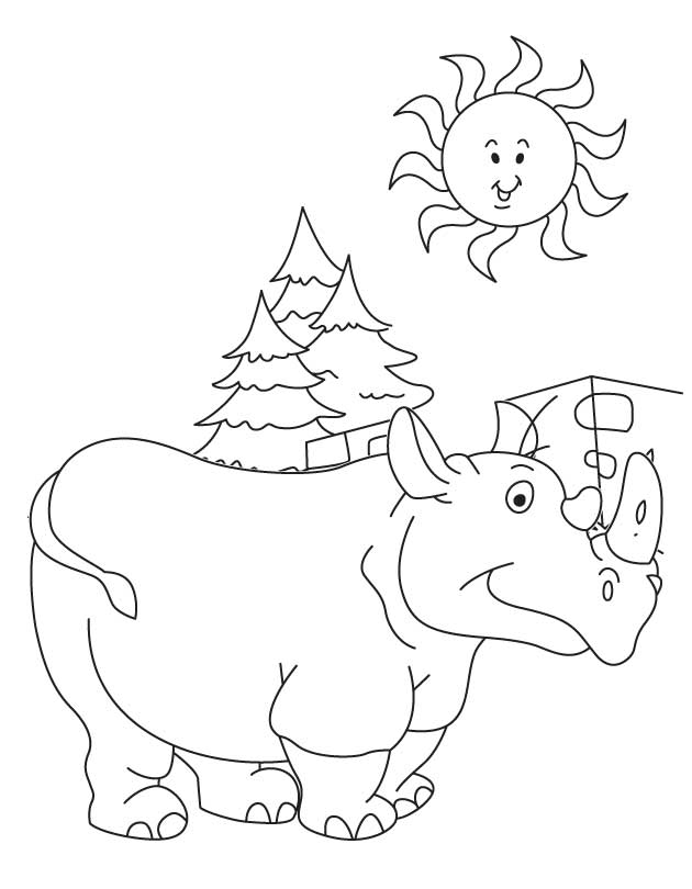 Rhinoceros Coloring Page - Coloring Home