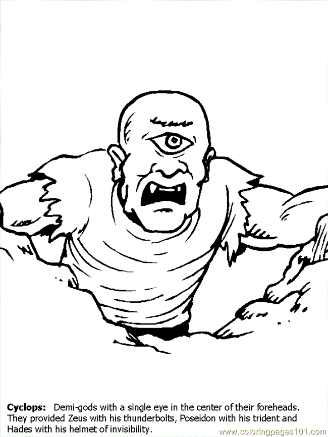 Coloring Pages Monster Cyclops (Cartoons > Miscellaneous) - free 