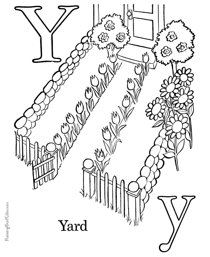 Printable ABC coloring pages - Letter Y | Letter Yy