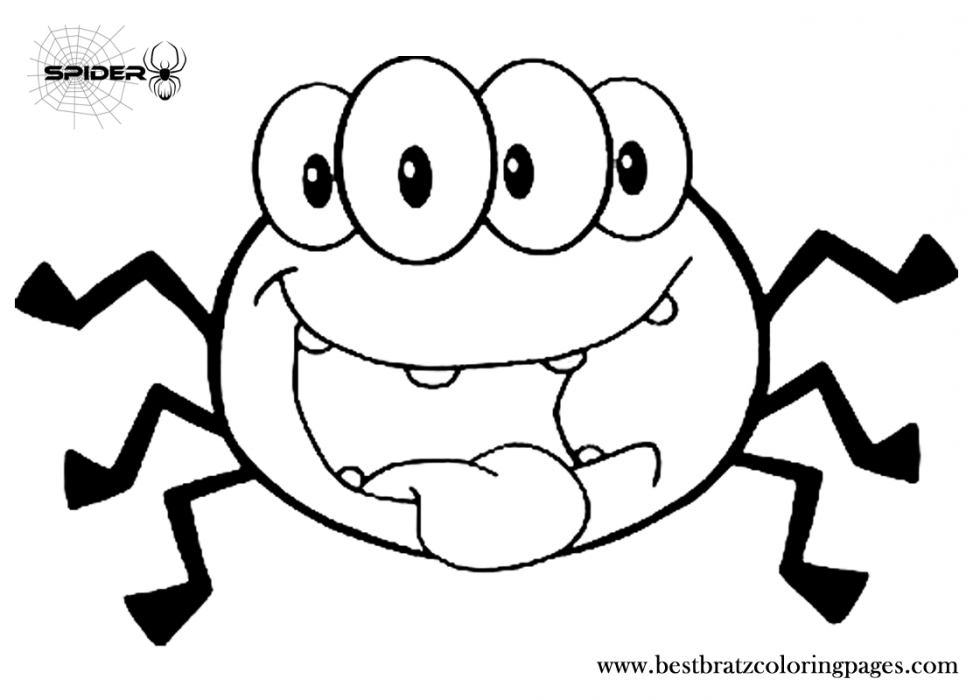 Happy Spider Coloring Pages