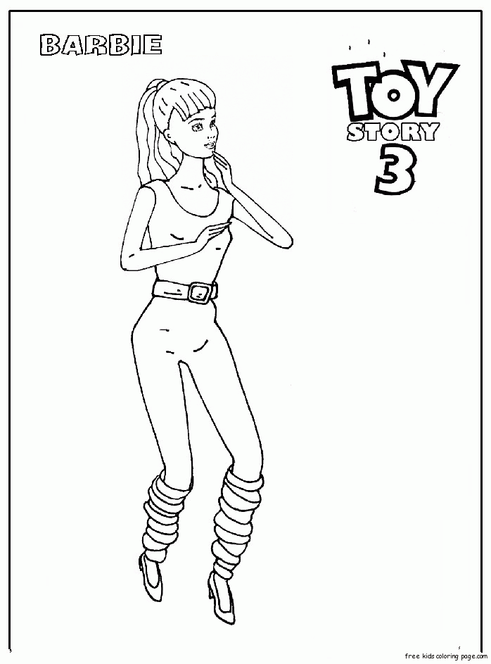 Barbie and ken toy story 3 coloring pages for kids - Free 