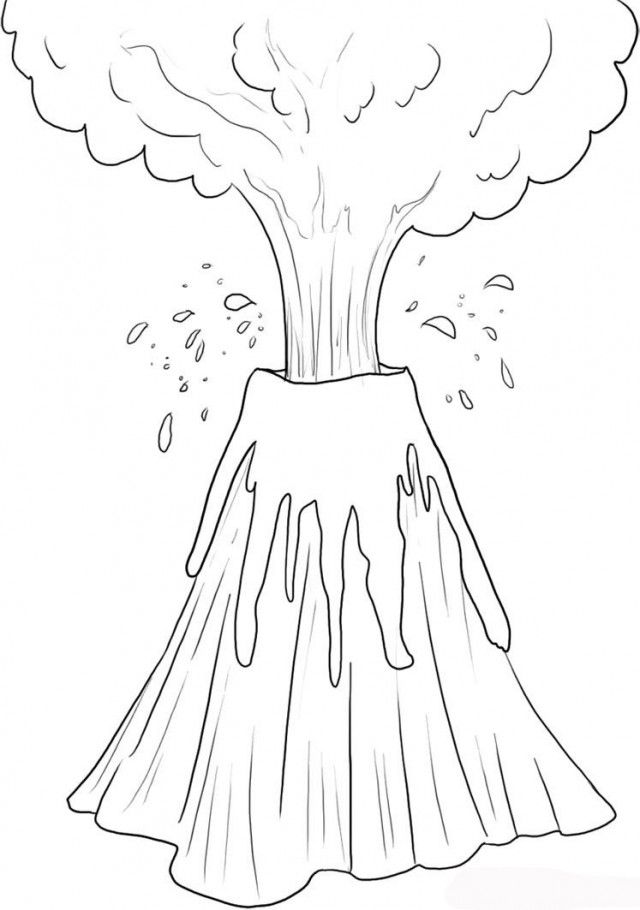Printing Volcano Coloring Pages Best Resolutions | ViolasGallery.