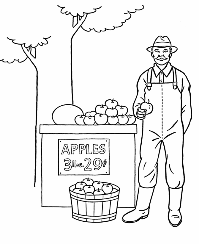 Fall Coloring Pages - Fall Apples for sale Coloring Page Sheets of 