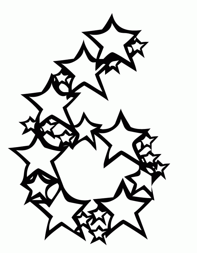 Number 6 (stars) Coloring pages | Coloring Pages