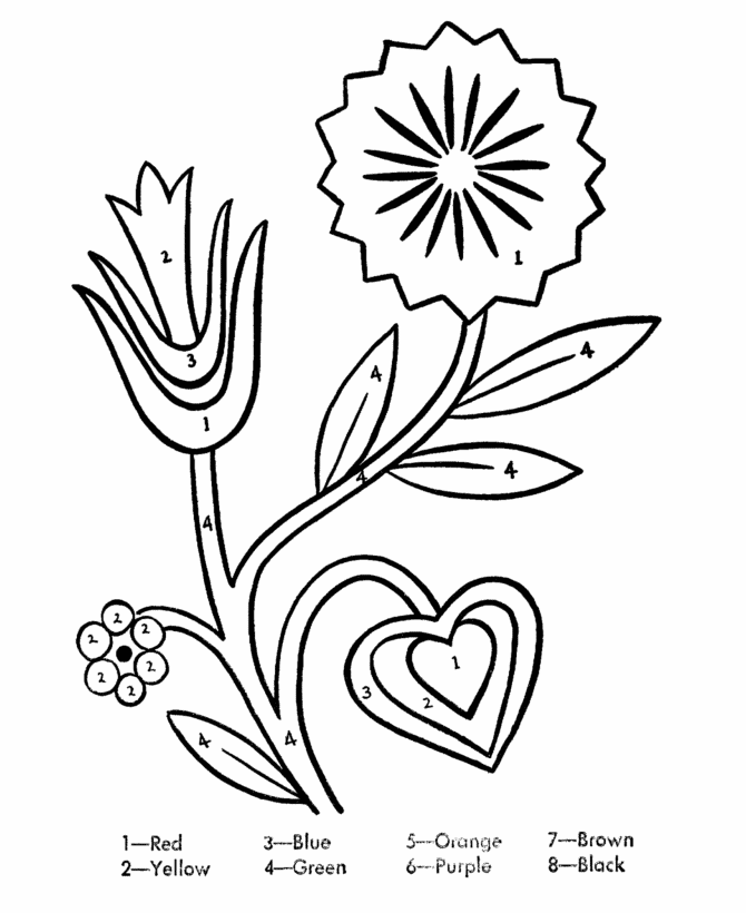 Color by Number Coloring Page | Learn to color by following the 