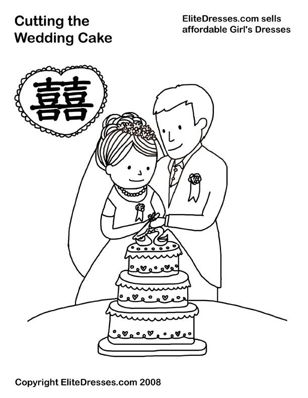 Nataliya's blog: Wedding Cake Chinese Wedding Coloring Page 