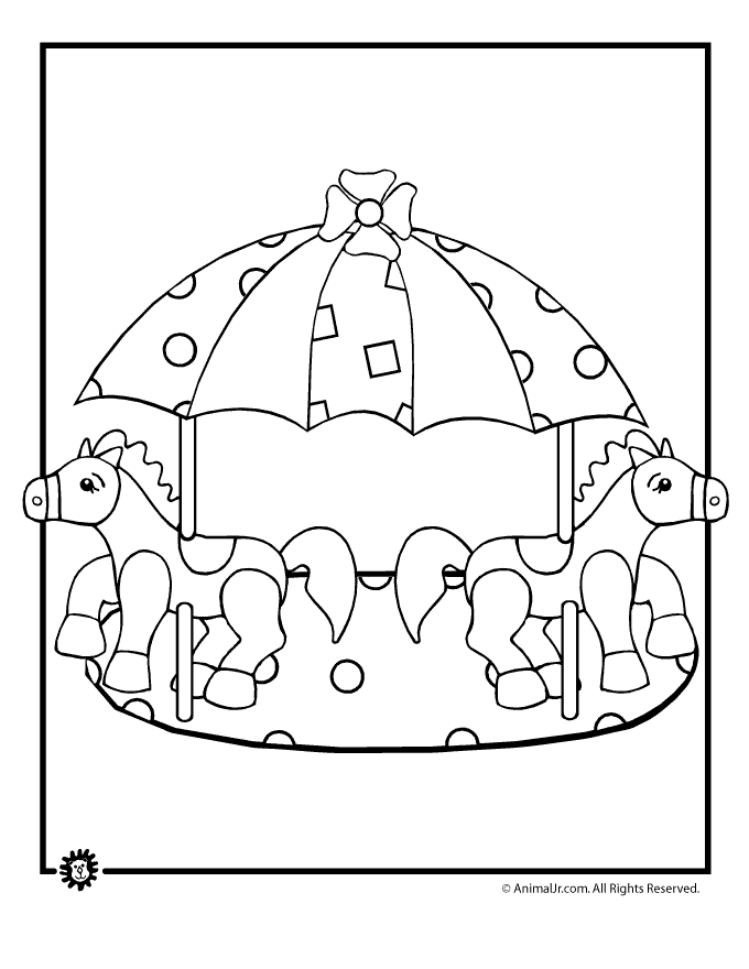 Pin Carousel Horse Coloring Pages Merry Go Round Page On Pinterest