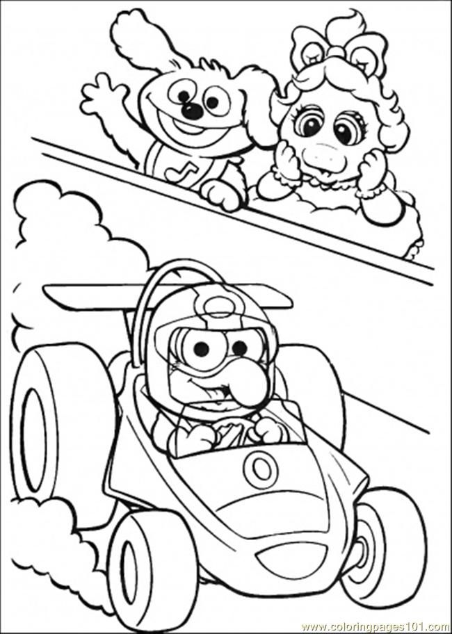 Coloring Pages Elmo Is Riding A Cart (Cartoons > Muppet Babies 