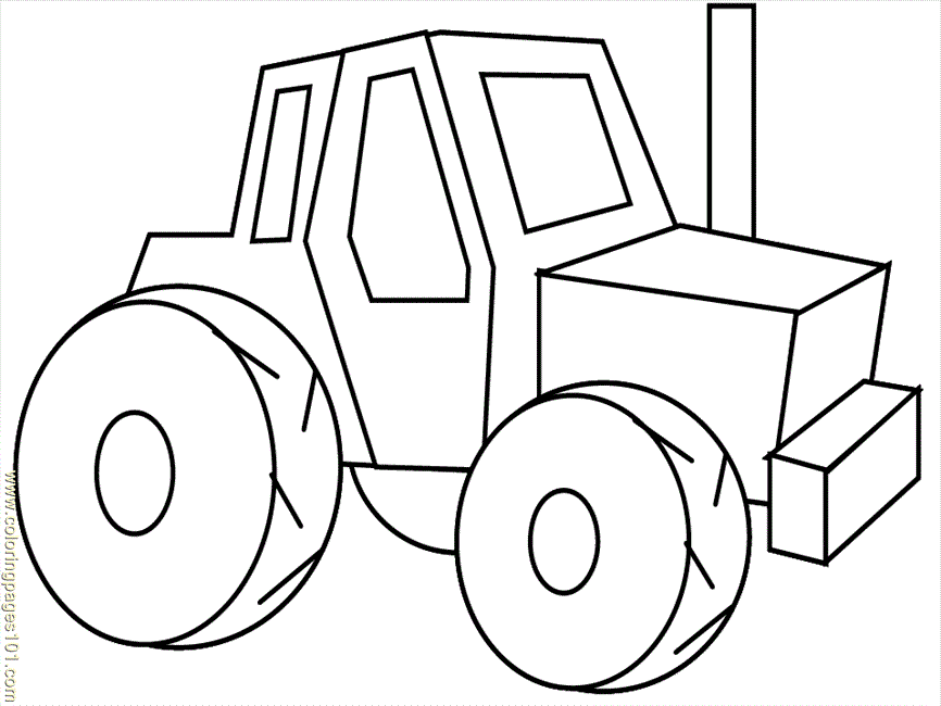 Coloring Pages Tractor001 (Transport > Vehicle Transport) - free 