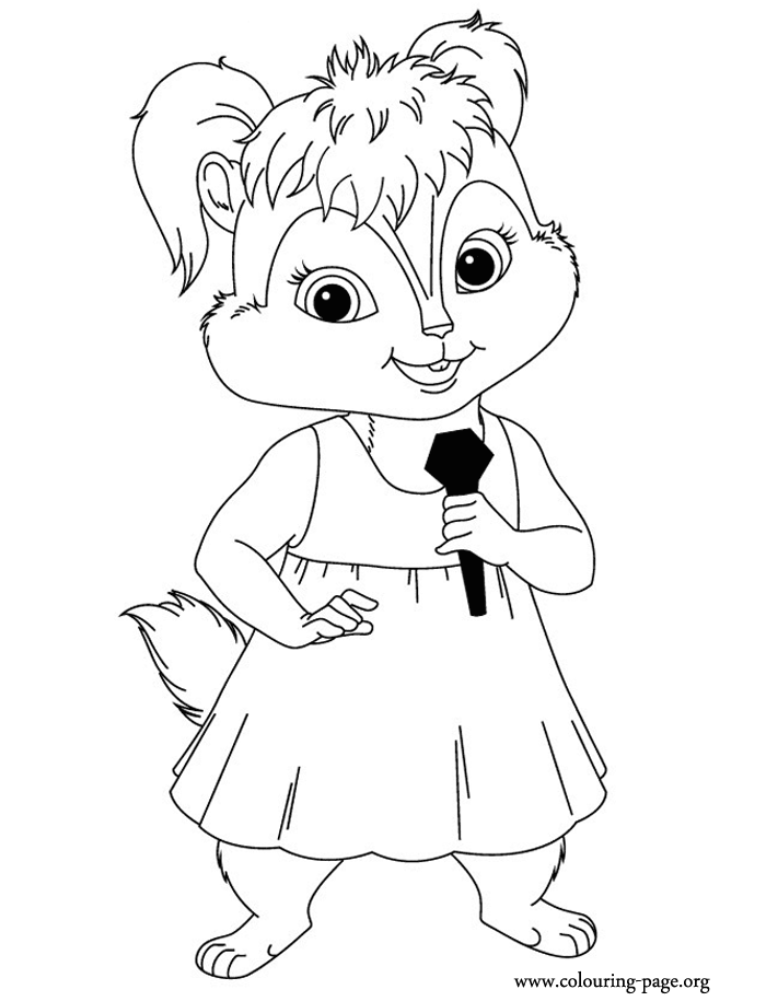 Alvin and the Chipmunks - Eleanor singing coloring page