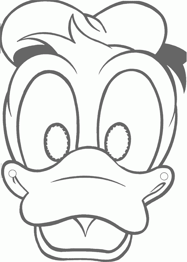 Coloring Pages of Disney Character Donald Duck Mask | Coloring
