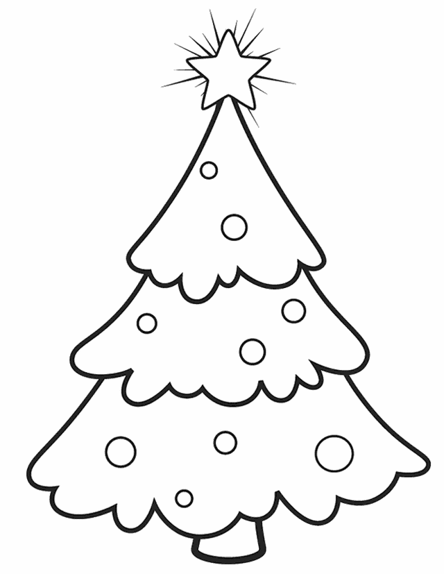 Christmas Tree - Free Easy Printable Coloring Page