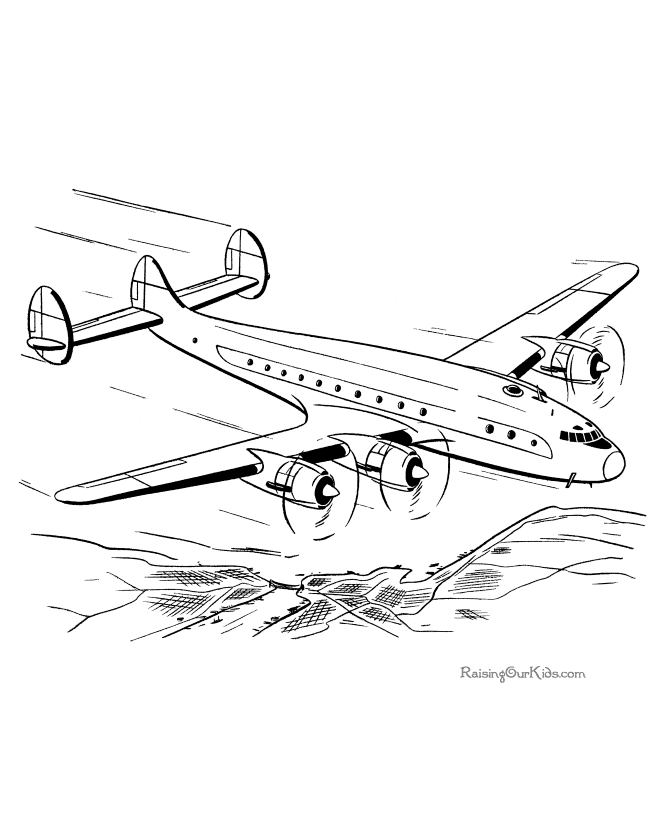 Airplane coloring sheets 004
