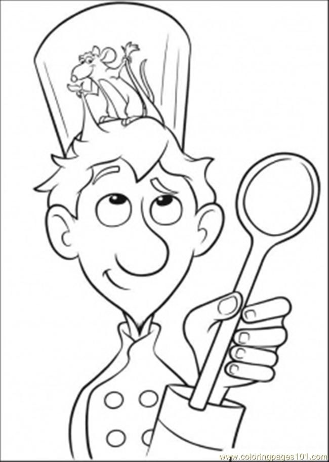 Coloring Pages Linguini With Mouse On His Head (Cartoons 