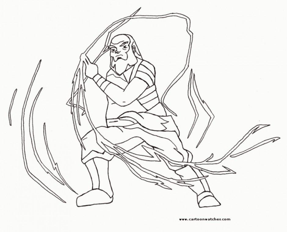 Avatar The Last Airbender Fight Pose Coloring Page Coloringplus 
