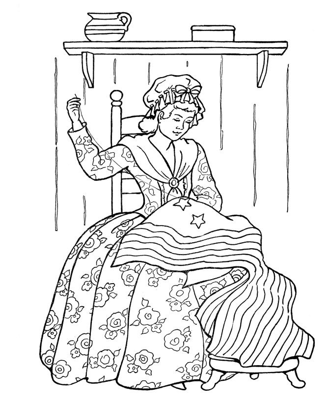 july th coloring pages betsy ross us flag page sheets