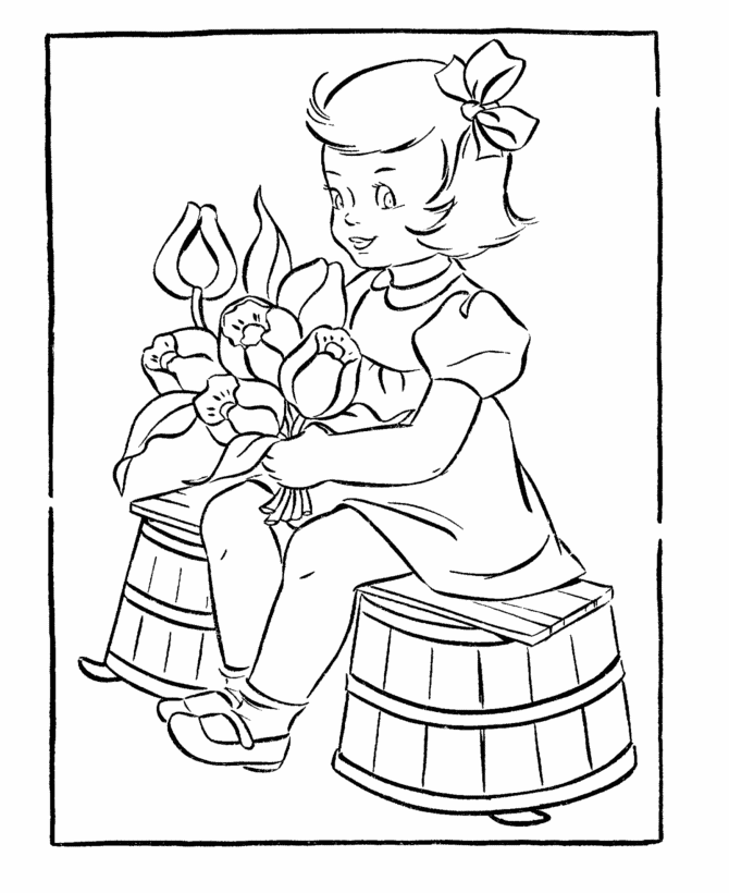 Bouquet Of Flowers Coloring Pages For Kids