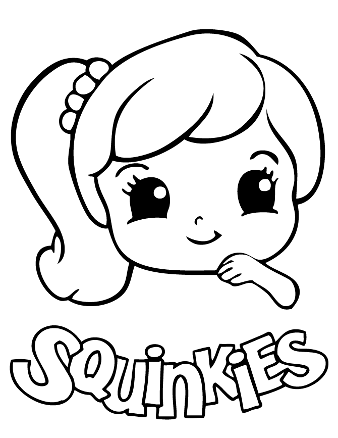 Cute Squinkies Girl Coloring Page | Free Printable Coloring Pages