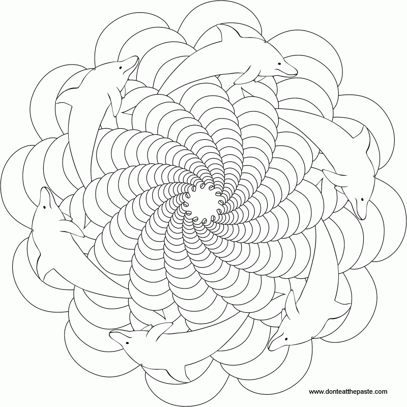 Don't Eat the Paste: Dolphin Mandala to Color