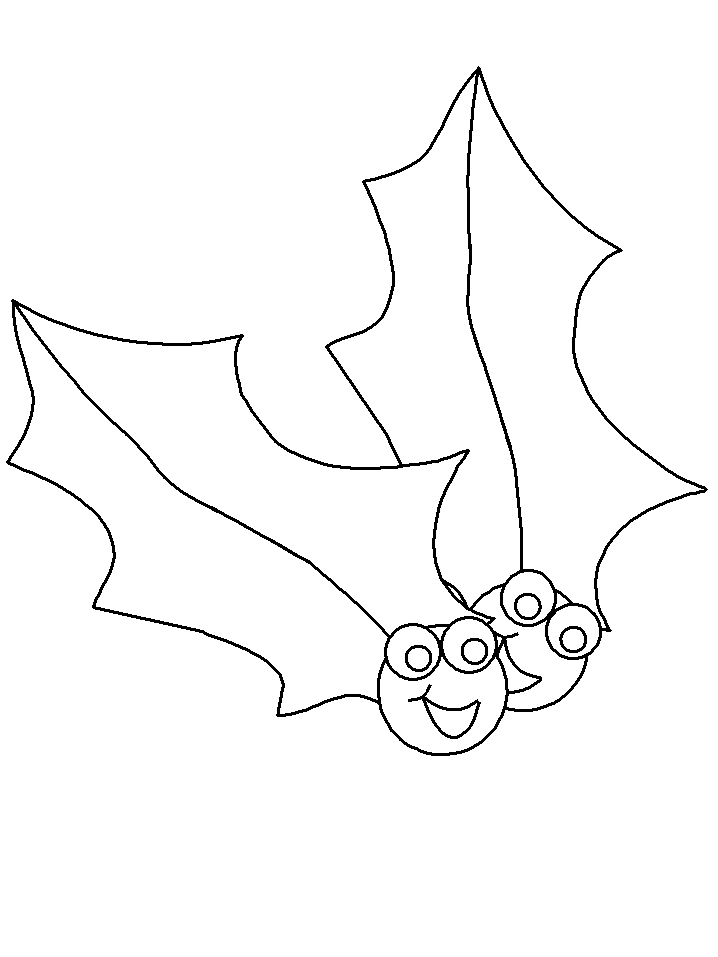 Printable Holly2 Christmas Coloring Pages - Coloringpagebook.com
