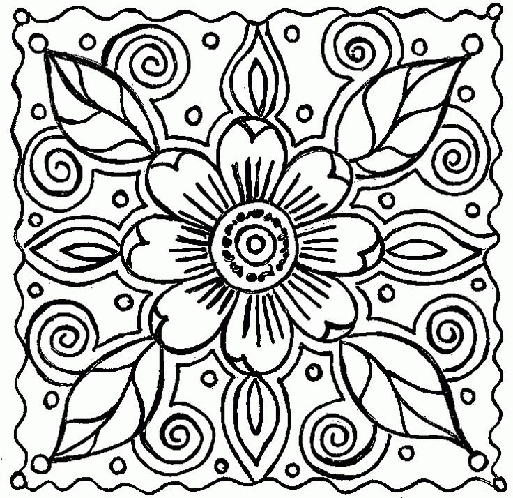 Abstract Flower Coloring Pagespin By Linda Sangiorgio On Crafty 