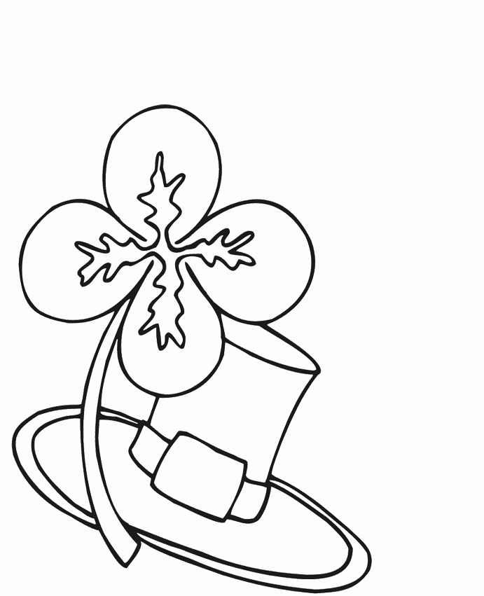 Spring Day Coloring Pages : Four Leaf Clover Coloring Pages Kids 