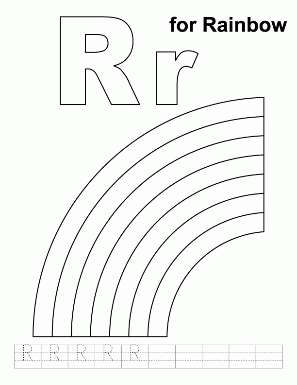 R For The Rainbow Coloring Page: R For The Rainbow Coloring Page