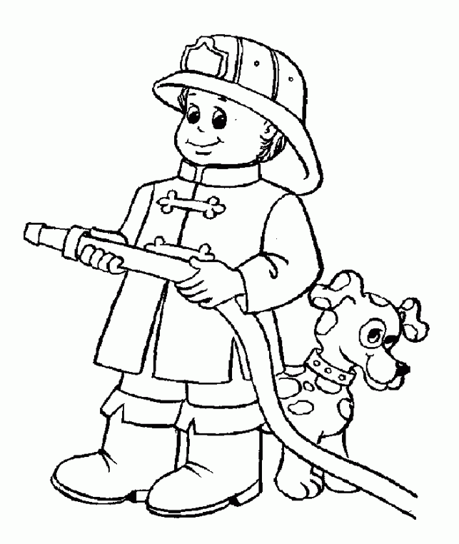Strong Fireman Coloring Pages - Fireman Coloring Pages : Girls 