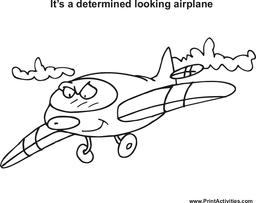 Airplane Coloring Page | Shivering Cartoon Plane
