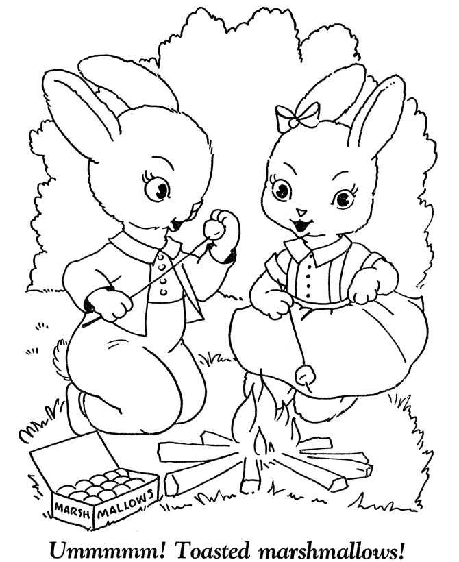 Easter Bunny Coloring Pages - Yummy Bunny | HonkingDonkey