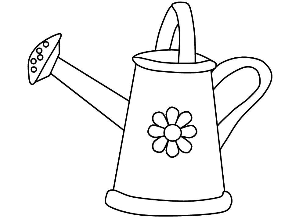 Watering Can Coloring Page Coloring Home