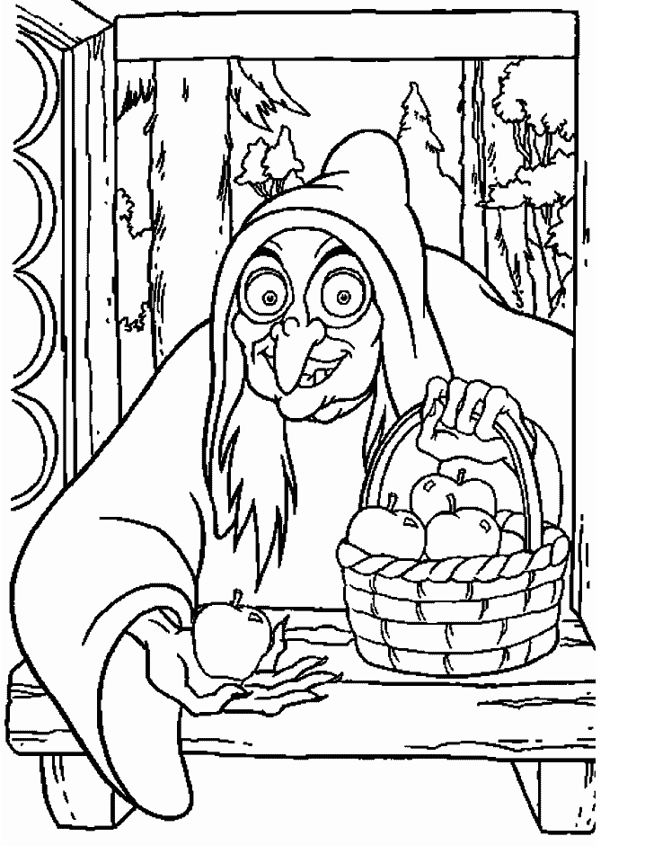 Walt Disney Coloring Pages - The Witch - Walt Disney Characters 
