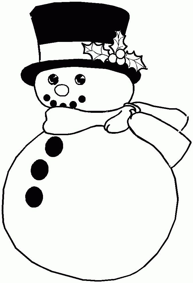 Printable Christmas Coloring Page: Snowman