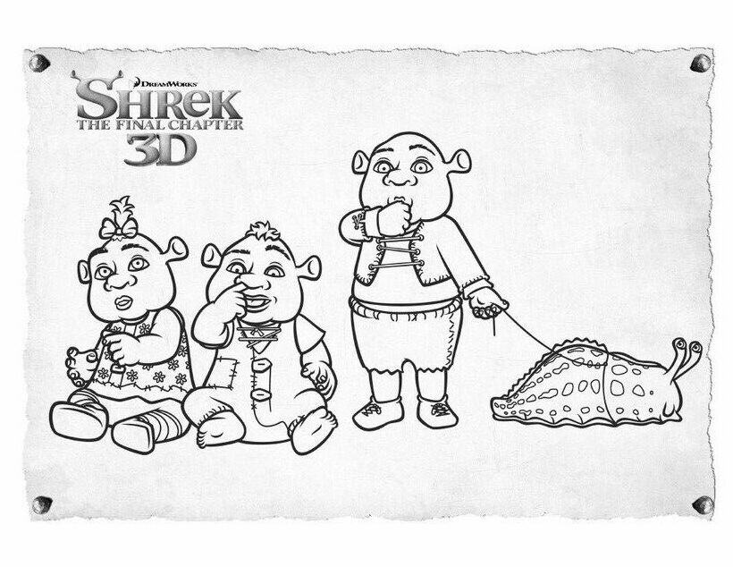 SHREK 4 coloring pages - Shrek ogre babies