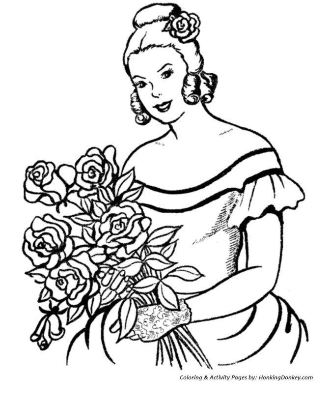 a pretty flower girl Colouring Pages