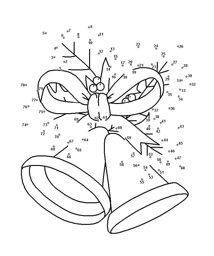 Jingle Bells Connect The Dots Christmas Coloring Page - Free Printable Coloring  Pages for Kids