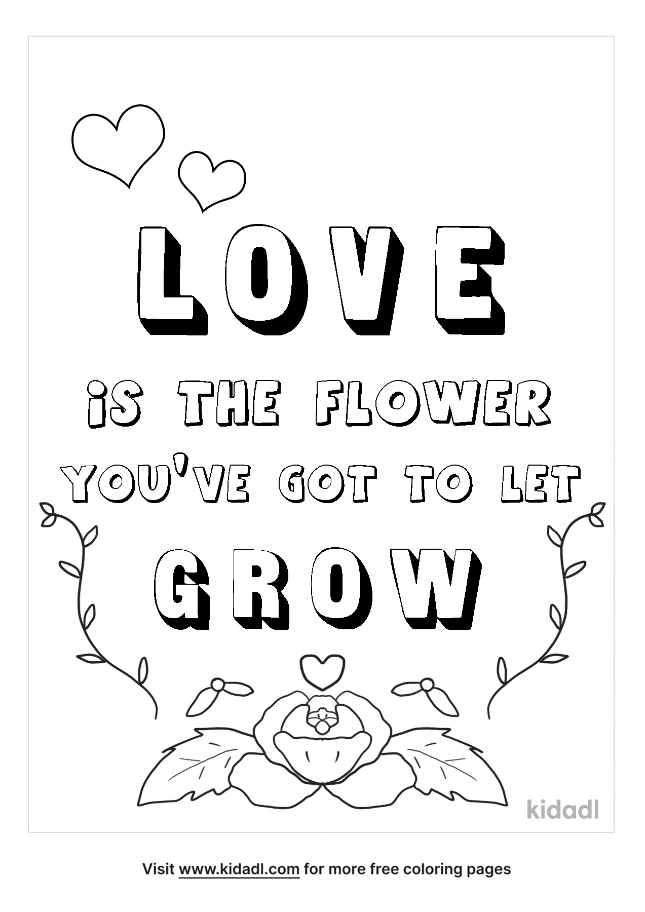 Love Quote Coloring Pages | Free Words-and-quotes Coloring Pages | Kidadl