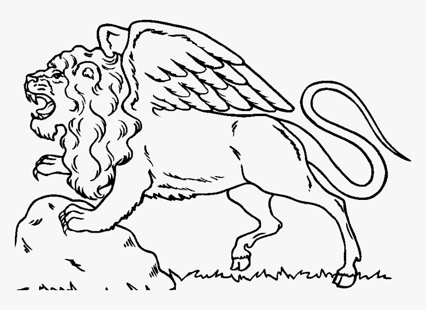 Printable Coloring Lion Lion Coloring Pages To Download - Lion With Wings Coloring  Page Mandala, HD Png Download , Transparent Png Image - PNGitem