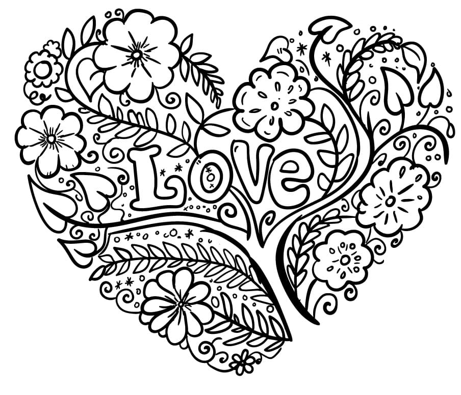 Amazing Heart Coloring Page - Free Printable Coloring Pages for Kids