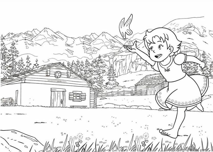 Kids-n-fun.com | 17 coloring pages of Heidi, Girl of the Alps