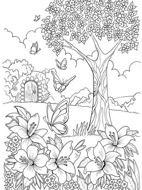 Back Yard Retreat | Garden coloring pages, Mandala coloring pages, Mandala  coloring