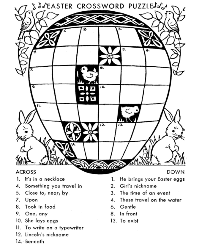 Crossword Puzzle Coloring Pages Easter Egg Crossword Puzzle Printable 2021  1900 Coloring4free - Coloring4Free.com